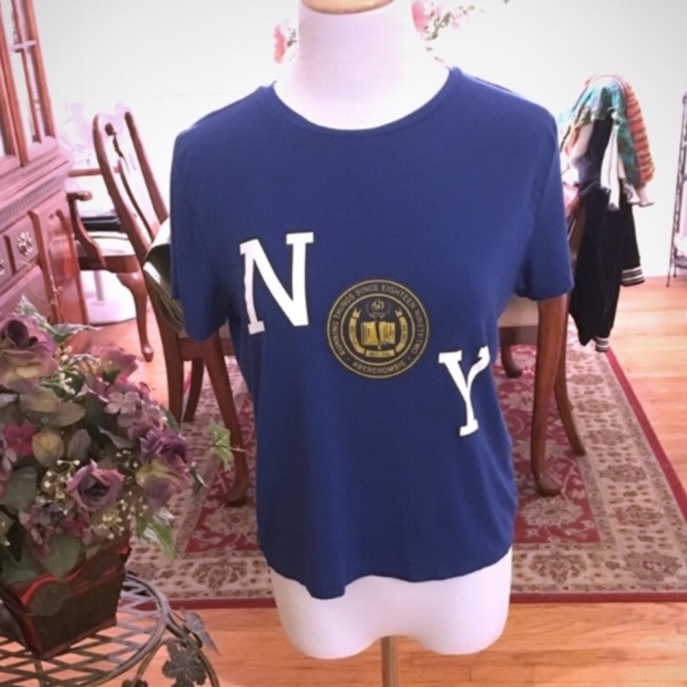 Abercrombie & Fitch Royal Blue Mid Crop Top - Picture 1 of 10